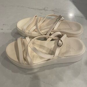 Ancient greek ivory white platform soft strap Cream Sandals 39 -only tried on